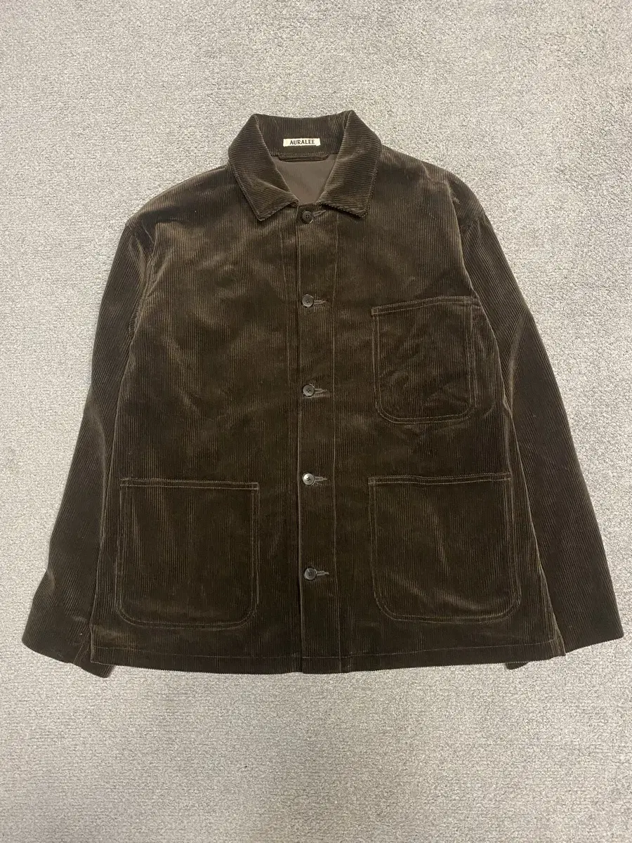 ジャケット・アウター AURALEE PIGMENT DYED CORDUROY BLOUSON 4 Auralee Pigment Dyed Finx Corduroy Blouson Olive Brown